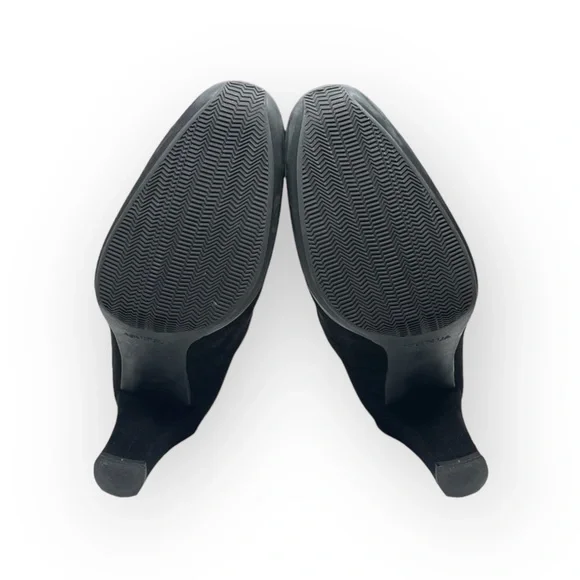 Aquatalia ⌘ Chic Fold Over Back Zip Stack Heeled Boots ⌘ Black Suede ⌘ 6.5M ⌘ - Picture 11 of 16